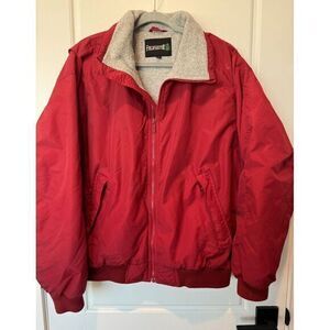Vintage FIELDMASTER 90s Red Nylon, Fleece Lined Coat Jacket Size‎ Large 42-44 L